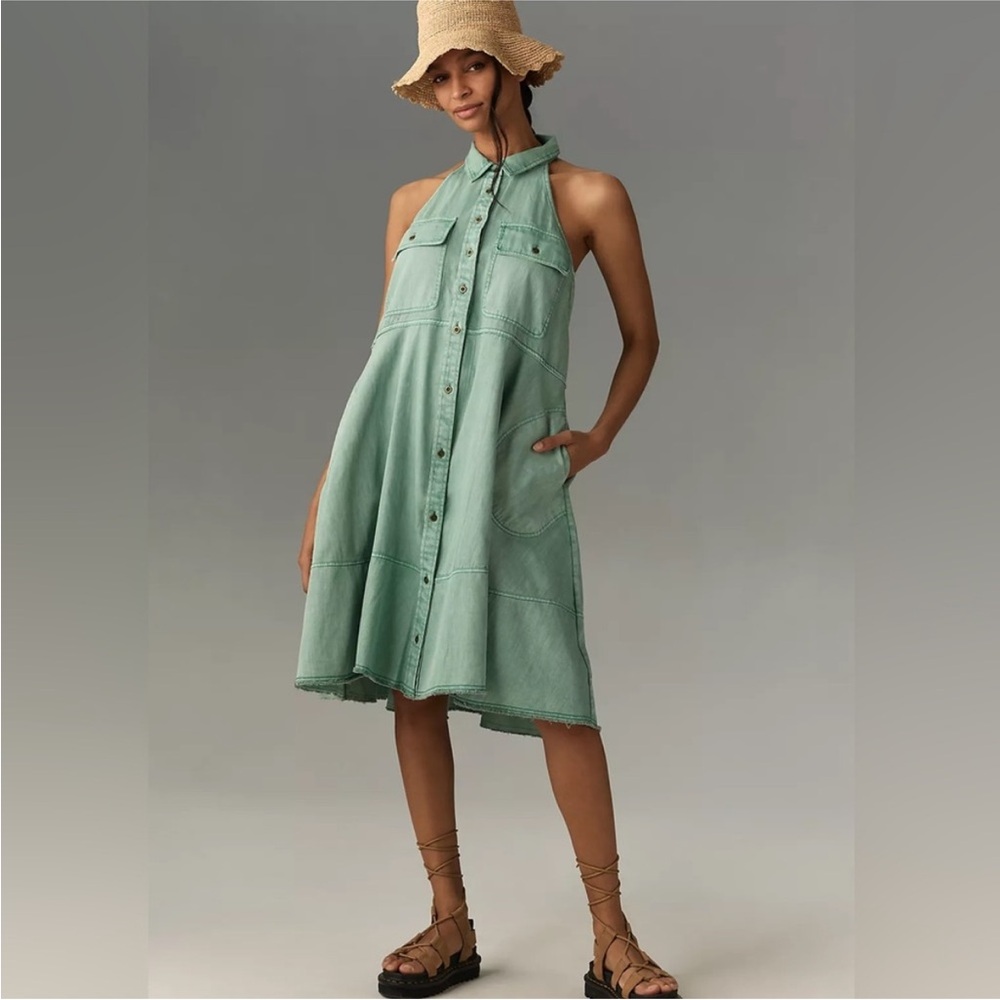 NWT Anthropologie Pilcro Sleeveless Halter Swing Midi Dress Size XS